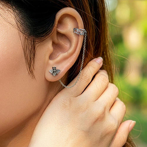 Bee Brave Earrings Withveritas Vine Ear Cuff - pre order